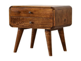 Artisan Furniture Solid Wood Curved Chestnut nightstand B182P280808