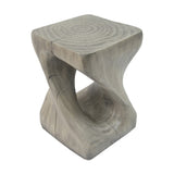 MGO Twist Shape Side Table, Wood-like texture, Grey Color N770P212233G