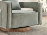 28.94"W Swivel Accent Open Back Chair Modern Comfy Sofa Chair With Weathered Base For Nursery W3188P417882