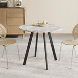 Modern minimalist circular dining table, gray cement texture, suitable for restaurants, kitchens, W1727P251172