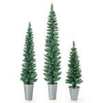 ZUN 3 PCS Potted Artificial Christmas Tree Christmas Decoration 15413363