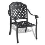 Cast Aluminum Patio Dining Chair 2PCS With Black Frame and Cushions In Random Colors W1710P166003
