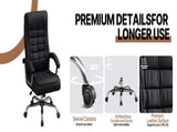 Executive Office Chair High Back PU Leather Desk Chair with Spring Seat Cushion, Ergonomic Swivel W3835P483845