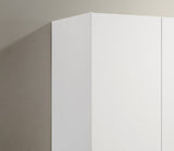 ZUN Declan 46" White 3-Door Wardrobe Cabinet Armoire with Storage Shelves and Hanging Rod B061133846