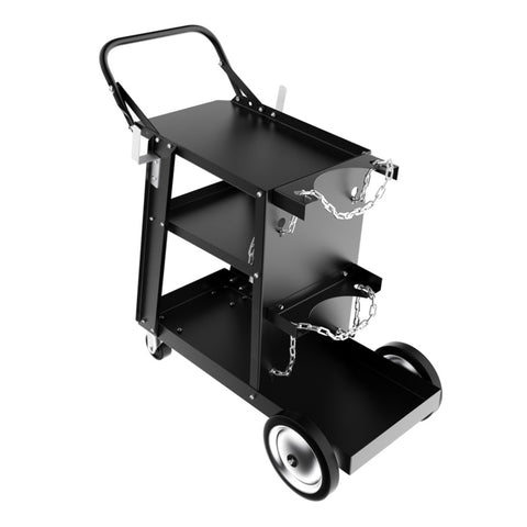 ZUN Welding Cart Heavy Duty, Mig Tig Welder Cart for Plasma Cutting Machine with 3-Tier Shelf, Side 38755649