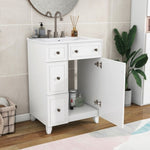 ZUN 24-Inch Bathroom Vanity Cabinet with Ceramic Sink, 2 Drawers, 1 Door WF532034AAK