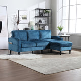 UNITED WE WIN Sofa for three, solid wood frame, Chenille fabric, side pocket, with two cup holders, W1568142739