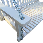 ZUN Front Porch Swing with Armrests, Wood Bench Swing with Hanging Chains,for Outdoor Patio ,Garden 85200061