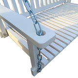 ZUN Front Porch Swing with Armrests, Wood Bench Swing with Hanging Chains,for Outdoor Patio ,Garden 85200061