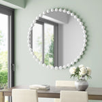 ZUN Beaded Round Wall Mirror 36"D B03599373