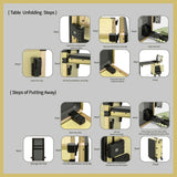 Portable Nail Art Table w/ LED Mirror, Bluetooth, Lockable Drawers, Telescopic Pole - Folding 01942131