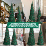 2 Pack, 6FT 5FT Artificial Pop Up Christmas Tree with Red Ball Ornaments for for Home Office Store 61198639