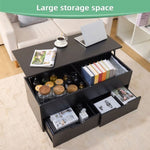 ZUN Lift-Top Coffee Table with Storage Center Tables Hidden Compartment & 2 Drawers, Sofa Table For W2282P188572