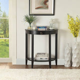 ZUN Black Console Table with Bottom Shelf B062P189228