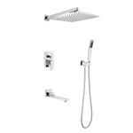 ZUN Wall mounted shower system combo with hand shower, 12 inch shower head and tub spout W2287P182846