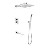 ZUN Wall mounted shower system combo with hand shower, 12 inch shower head and tub spout W2287P182846