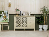 Hollowed-out Cabinet with 2 Door 3 Drawers, American Furniture, Suitable for Bedroom, Living Room, W688P223034