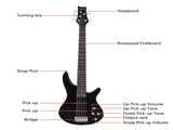 GIB 5 String Full Size Electric Bass Guitar SS Pickups and Amp Kit for The 62747135