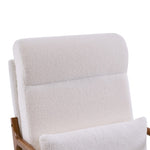 ZUN High Back Solid Wood Armrest Backrest Iron Frame Teddy Velvet Indoor Leisure Chair Off-White 78816412