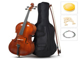 Full Side 4/4 Natural Color Spruce Panel Cello Tiger pattern process with Bag Bow Rosin Bridge 36858595