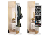 Jewelry Armoire Full Length Mirror 360&deg and Large Capacity Jewelry Organizer Armoire, Mirror 48743098