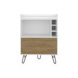Tori 42" Tall One-Door Bar Cabinet with Three Cubbies, Three Shelves, Top Prep surface with Rail for B200P286936
