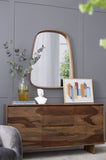 27"x37" Irrgeular Mirror with Wood Frame, Wall Mirror for Living Room Bathroom Entryway W2078126452