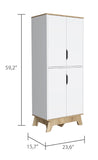 Brinnon Rectangle Kitchen Pantry Light Oak and White B06280617