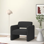 ZUN BLACK single sofa chair, upholstered comfortable chair with armrests, for dining room/bedroom/living W487P183019