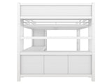 Metal Loft Bed with Wardrobe And L-shaped Desk, Full Size Loft Bed with Storage Cubes and Shelves, 73922889