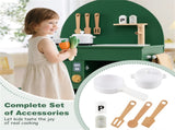 Green Wooden Kids Play Kitchen with Interactive Stove & Sink, ASTM/CPSIA Compliant Pretend Cooking 44536744