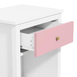 26.77''H Wooden Nightstand with One Drawer One Shelf for Kids, Adults, Pink 61855296