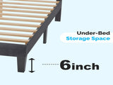 Dark Gray Queen Size Tufted Platform Bed Frame - Linen-Like Upholstery, Horizontal Stripe Headboard 66244941