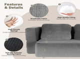 Convertible Sofa Bed with Blanket, Boneless Cloud Couch Queen Scott Fabric for Living Room Bedroom, 18770478
