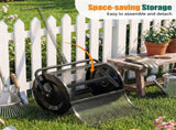 27"16" Lawn Fertilizer Spreader with Diamond Mesh Clump-Free Garden Compost Spreader - Black 02053492