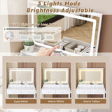 New Large Mirror Vanity Desk for Bed room , Modern Makeup Vanity Set with Power Outlet and Hair 25285722