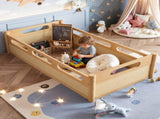 Twin Size Floor Platform Bed with Full-length Guardrails, Low Profile Twin Bed Frame, No Box Spring W1580P438791