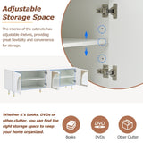 ON-TREND Contemporary TV Stand Adjustable Shelves for TVs Up to 78'', Stylish Media Console WF325998AAK