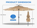 10ft 3-Tier Solar LED Patio Umbrella with Tilt Adjustment and UV-Resistant Polyester Fabric, Outdoor 72384806