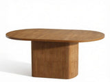 Oval Kitchen Dinner Table 47.24 Inch Dining Table With Hollow Base for 4 40049683