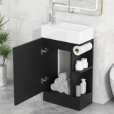 ZUN 18.6" Bathroom Vanity with Sink, Bathroom Vanity Cabinet with Two-tier Shelf, Left or Right N725P212181B