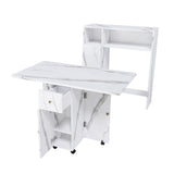 Multifunctional Folding Dining Table with Wall-Mounted Sideboard & Storage for Small W2700P292104