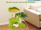 Cat Tree - 22LBS Capacity, Palm Tree Design with Self-Groomer & Scratching Posts 49377663