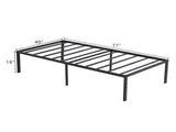 190.5*96.5*45.7cm Bed Height 18'' Simple Basic Iron Bed Frame Iron Bed Black 99872942
