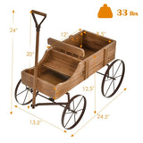 Wooden plant frame with wheels, Brown planting pot 65077135