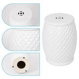 11" x 17.25" Ceramic Drum Stool - Indoor & Outdoor Use W1243P291784