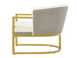 Modern Accent Chair Cozy Armchair Upholstered Reading Chair with Gold Metal Frame Living Room, N763P360688A