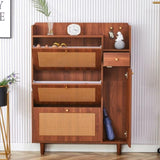 ZUN Modern minimalist storage cabinet, Japanese rattan shoe cabinet, bed top cabinet, small home W1151P147200