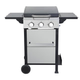 ZUN 3-Burner Propane Gas BBQ Grill, SS Plancha, 36900BTU Output With Wire Enamel Cooking Grids For W2938P208388