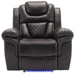 ZUN Home Theater Seating Manual Recliner Chair with LED Light Strip for Living Room,Bedroom, Brown WF310725AAD